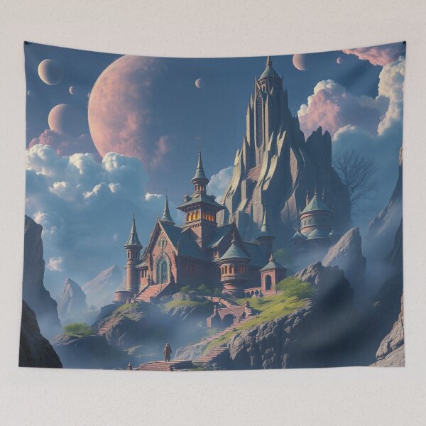 Item preview, Mystical Planetary Castle in a Dreamlike Fantasy World designed and sold by Uniquely Yours.