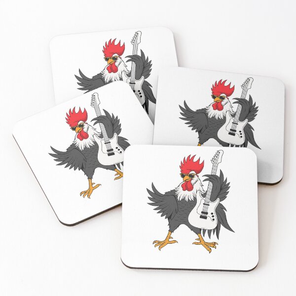 Item preview, Rockstar Rooster Playing Electric Guitar Funny Chicken Art designed and sold by Uglyandcute.