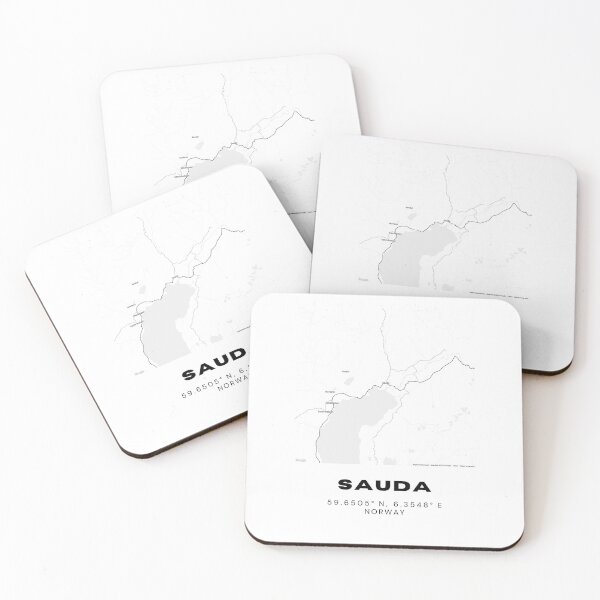 Item preview, Sauda Norway Map Poster – Modern Black & White Travel Decor designed and sold by RM-Journey.