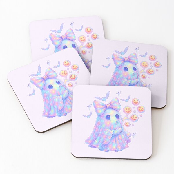 Item preview, Coquette glowing ghost making bubbles-pastel designed and sold by FatBirdie.