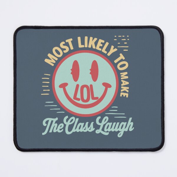 Item preview, Most Likely to Make the Class Laugh – Retro Funny Smiley Graduation Award designed and sold by Monika Dumin-Surmaj.