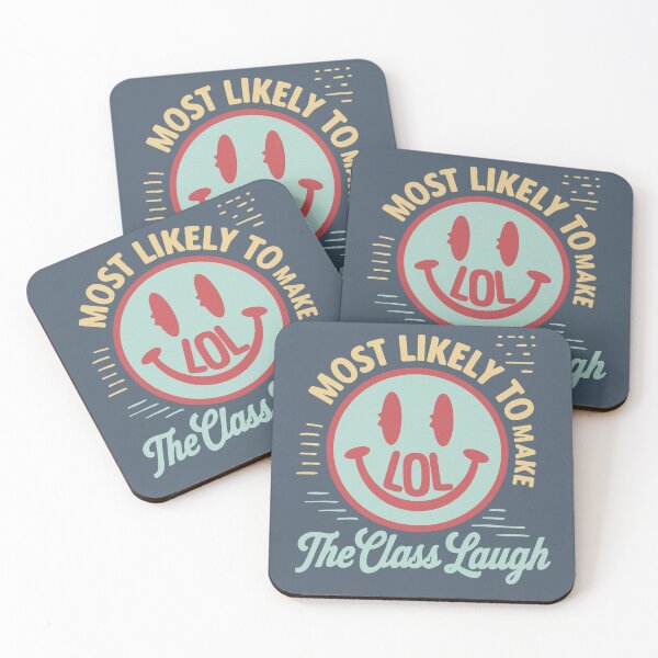Item preview, Most Likely to Make the Class Laugh – Retro Funny Smiley Graduation Award designed and sold by Monika Dumin-Surmaj.