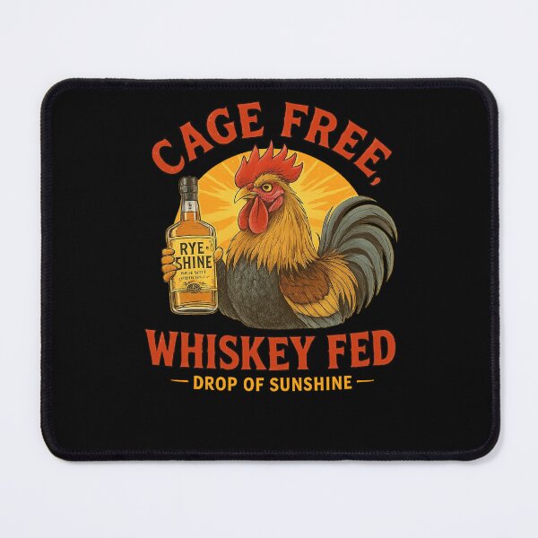 Item preview, Cage Free Whiskey Fed Rooster Funny Rye & Shine Design designed and sold by Uglyandcute.
