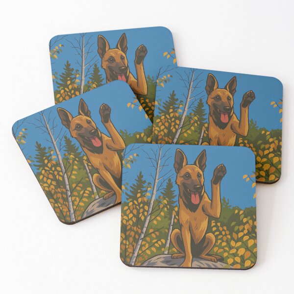 Item preview, Cartoon Belgian Malinois – Fun Paw Wave Dog Illustration designed and sold by TrailThrottleCo.