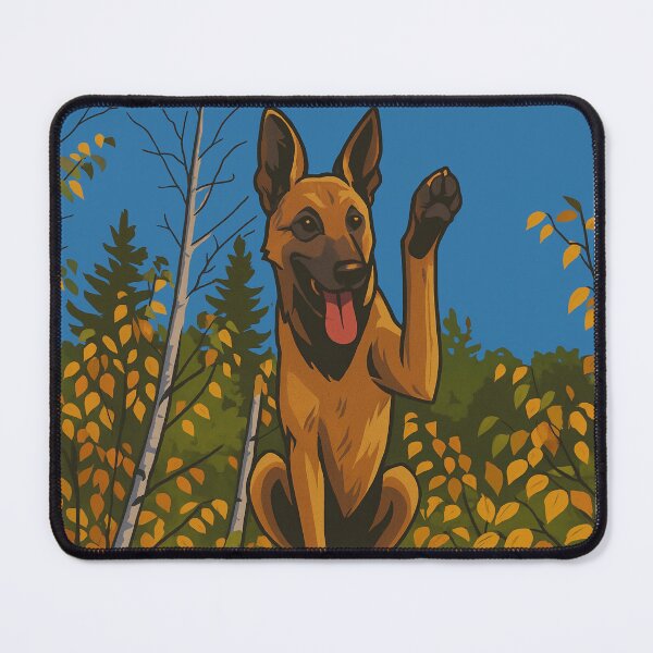Item preview, Cartoon Belgian Malinois – Fun Paw Wave Dog Illustration designed and sold by TrailThrottleCo.