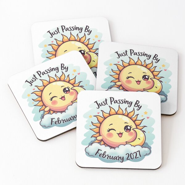 Item preview, Casual Time Quote | Just Passing By February 2027 | Reflective Minimal Typography | Subtle Date Statement designed and sold by PaintedPixels01.