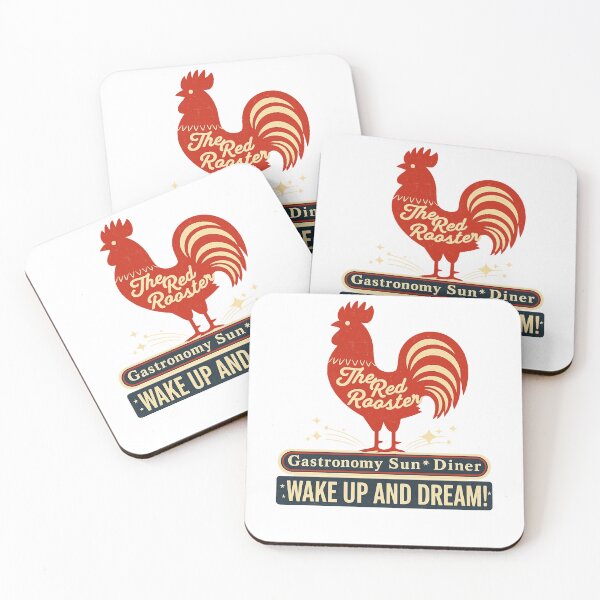 Item preview, Vintage Red Rooster Diner Graphic – Wake Up and Dream Retro Design designed and sold by Uglyandcute.