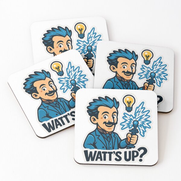 Item preview, Watt's Up? - Funny Electric Scientist Cartoon designed and sold by Cheerioza.