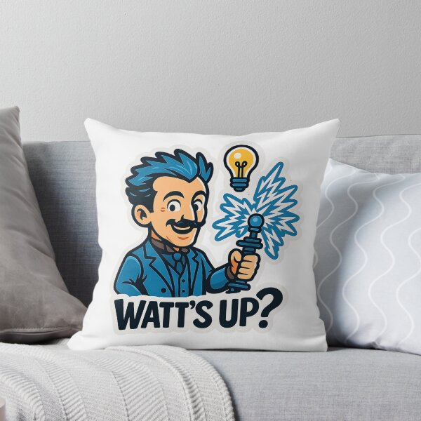 Item preview, Watt's Up? - Funny Electric Scientist Cartoon designed and sold by Cheerioza.