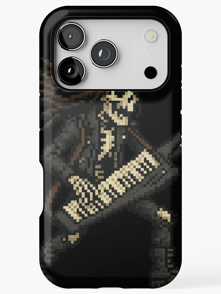 Thumbnail 1 of 4, iPhone Case, Pixel Skeleton Rocker with Keytar designed and sold by Pumpuy Design.