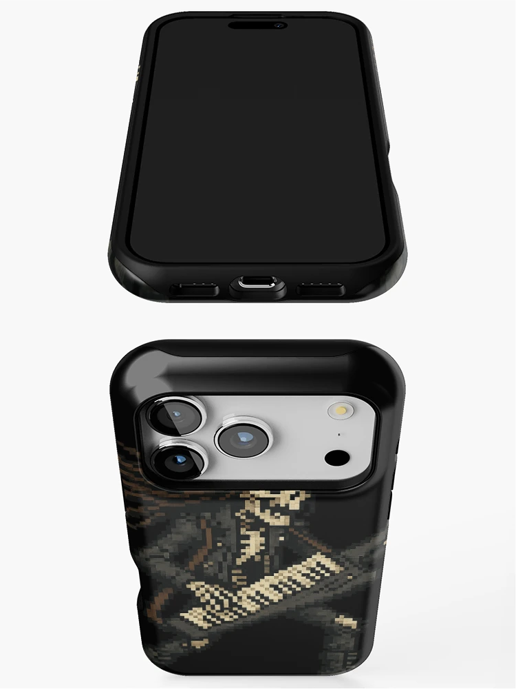 Thumbnail 3 of 4, iPhone Case, Pixel Skeleton Rocker with Keytar designed and sold by Pumpuy Design.