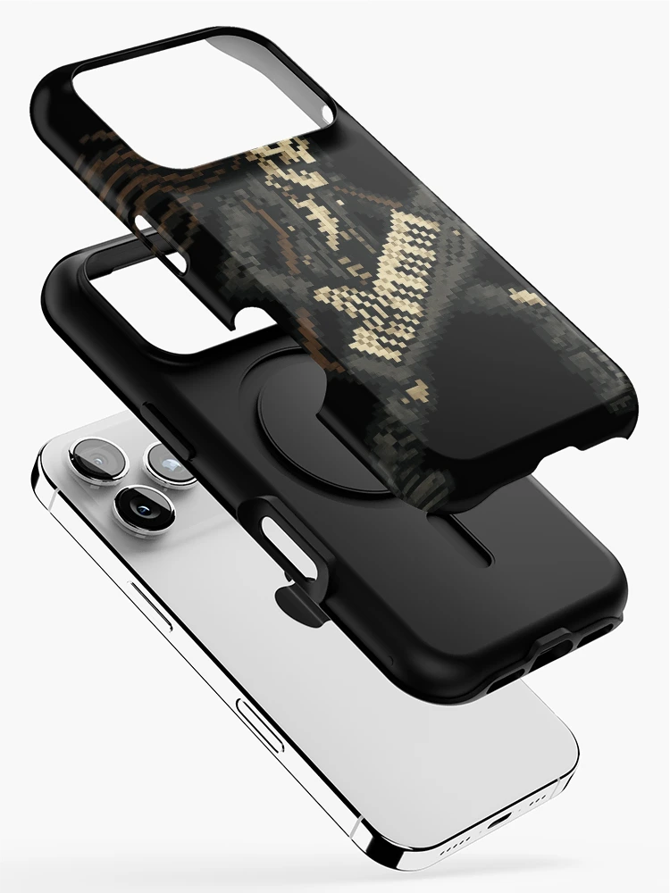 Thumbnail 2 of 4, iPhone Case, Pixel Skeleton Rocker with Keytar designed and sold by Pumpuy Design.