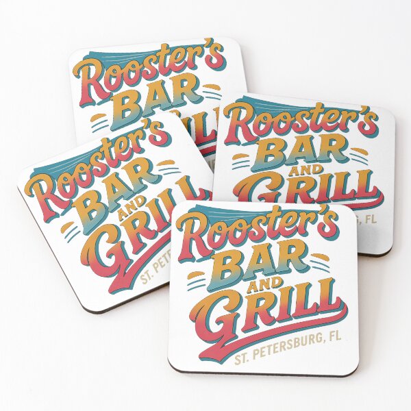 Item preview, Rooster’s Bar and Grill Logo - Retro Beach Bar Design from St. Petersburg FL designed and sold by WarFX Designs.