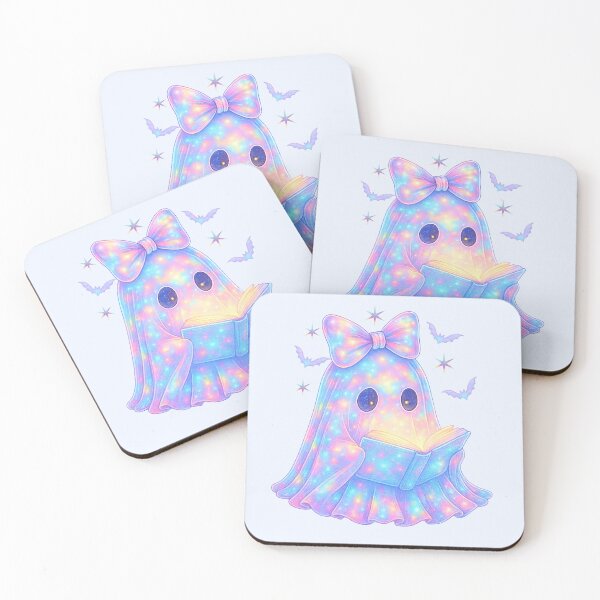 Item preview, Coquette glowing ghost reading a book-pastel designed and sold by FatBirdie.