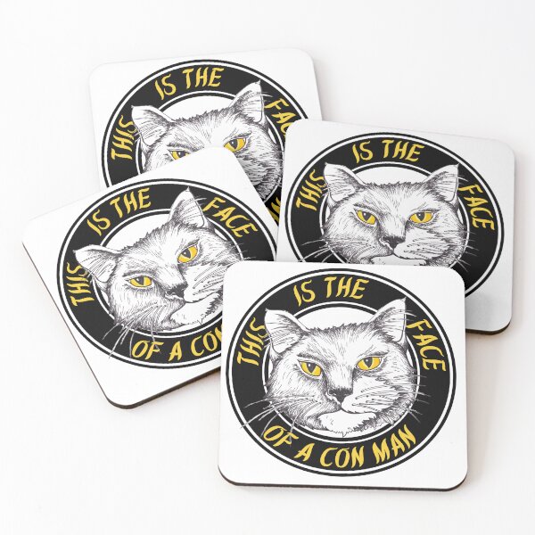 Item preview, This is the Face of a Con Man Tuxedo Cat designed and sold by Wyrd & Witchy Art and Design.