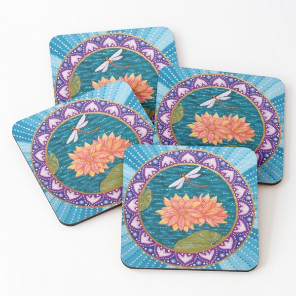 Item preview, Waterlily Dragonfly Mandala designed and sold by Soozie Wray.
