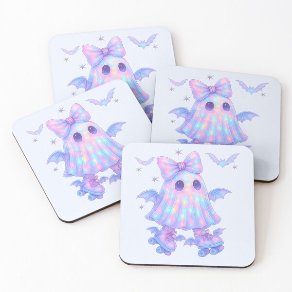 Item preview, Coquette glowing ghost on roller skates-pastel designed and sold by FatBirdie.