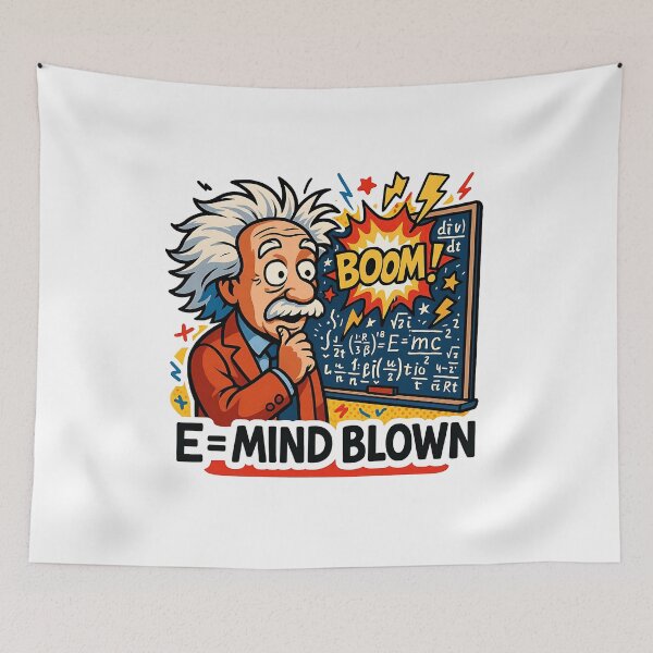 Item preview, E = Mind Blown – Funny Einstein Explosion designed and sold by Cheerioza.