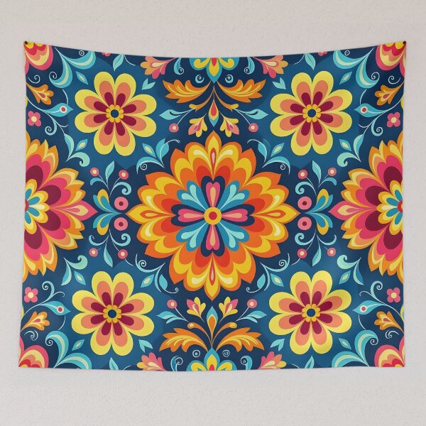 Item preview, Vibrant Hispanic Floral Patterns - Floral Tile Pattern designed and sold by Wiss2Arts.