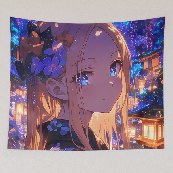 Item preview, Foreigner Fate Abigail Williams FateGrandOrder Anime Wisteria Lanterns White Hair Gothic designed and sold by mildaclairmo.