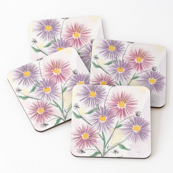 Aperçu de l'œuvre Fleurs d'aster créée et vendue par Kirsten Robinson Art.