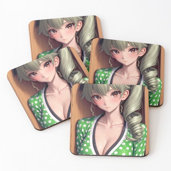 Artikelvorschau, Anchovy Girls und Panzer Grün Polka Dot Robe Anime Girl Dampfbad Eleganz entworfen und verkauft von mildaclairmo.