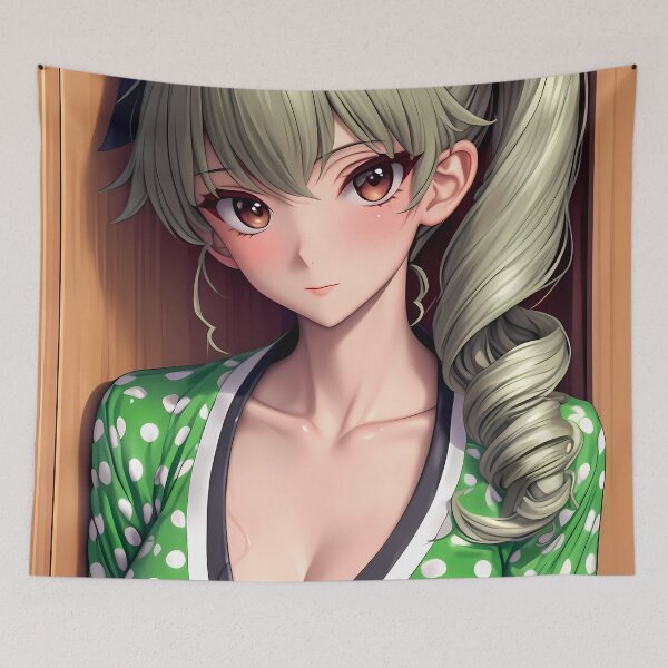 Artikelvorschau, Anchovy Girls und Panzer Grün Polka Dot Robe Anime Girl Dampfbad Eleganz entworfen und verkauft von mildaclairmo.