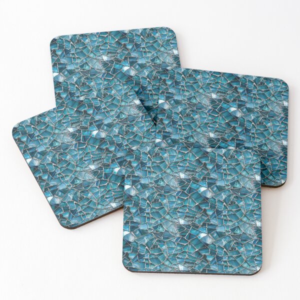 Item preview, Aqua and Blue Stained Glass Mosaic Texture designed and sold by NTGUILTY.
