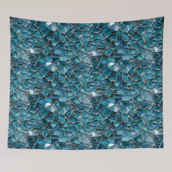 Item preview, Aqua and Blue Stained Glass Mosaic Texture designed and sold by NTGUILTY.