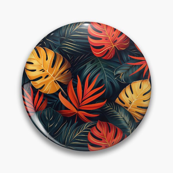 Item preview, Vibrant Tropical Leaves with Orange and Gold designed and sold by NTGUILTY.