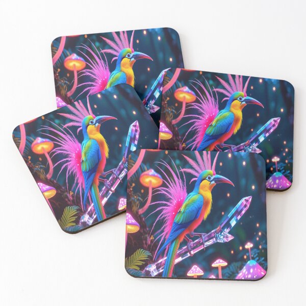 Item preview, Neon Bird of Paradise in Glowing Rainforest designed and sold by Max Store.