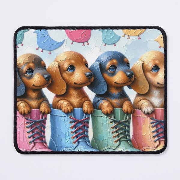 Item preview, Adorable Dachshund Puppies and Colorful Boots designed and sold by Wags & Tails.