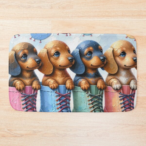 Item preview, Adorable Dachshund Puppies and Colorful Boots designed and sold by Wags & Tails.
