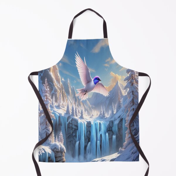 Item preview, Sapphire-Eyed Snow Bird Above Frozen Waterfalls designed and sold by Max Store.