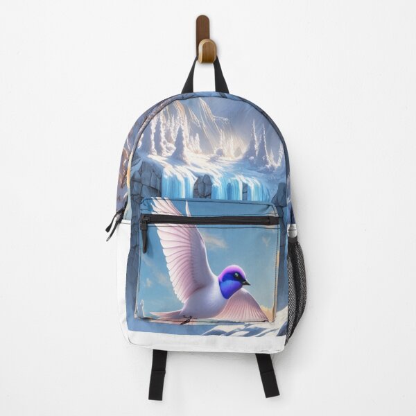 Item preview, Sapphire-Eyed Snow Bird Above Frozen Waterfalls designed and sold by Max Store.
