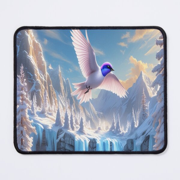 Item preview, Sapphire-Eyed Snow Bird Above Frozen Waterfalls designed and sold by Max Store.