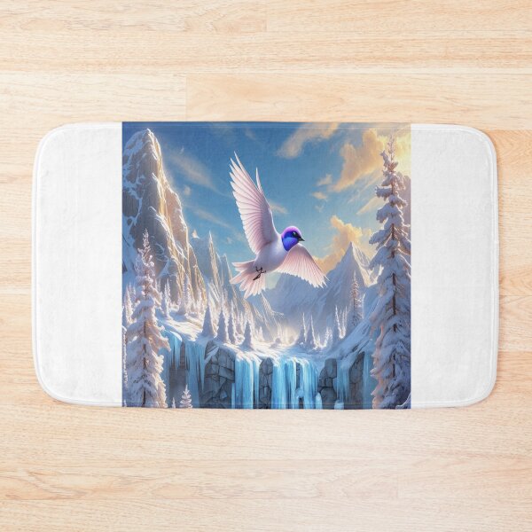 Item preview, Sapphire-Eyed Snow Bird Above Frozen Waterfalls designed and sold by Max Store.