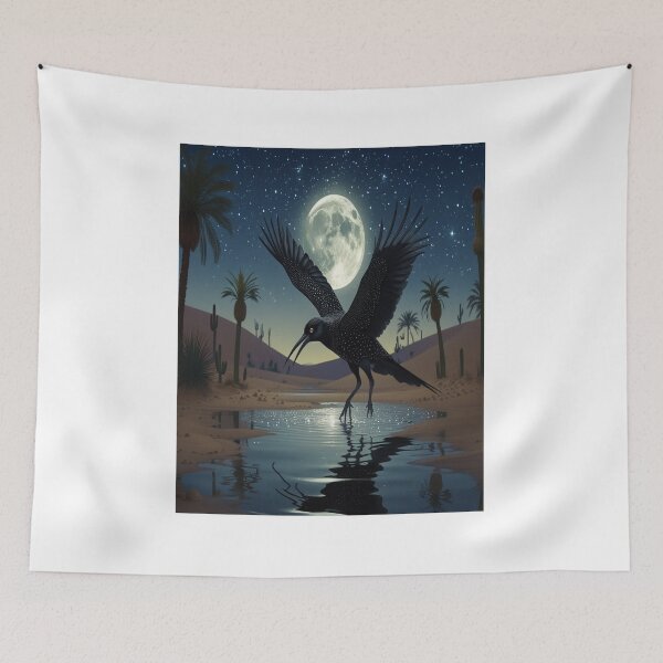 Item preview, Starlit Desert Bird Hunting at Moonlit Oasis designed and sold by Max Store.