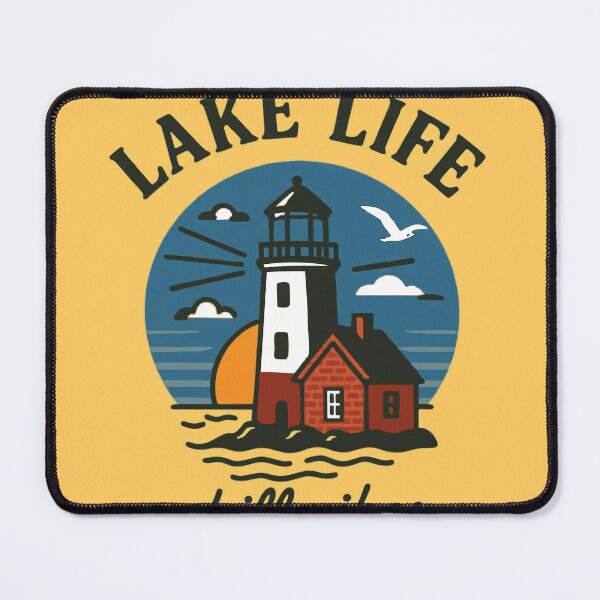 Item preview, Lake Life Chill Vibes - Great Lake Lighthouse, Seagull, sunset beach design designed and sold by srhosterman.