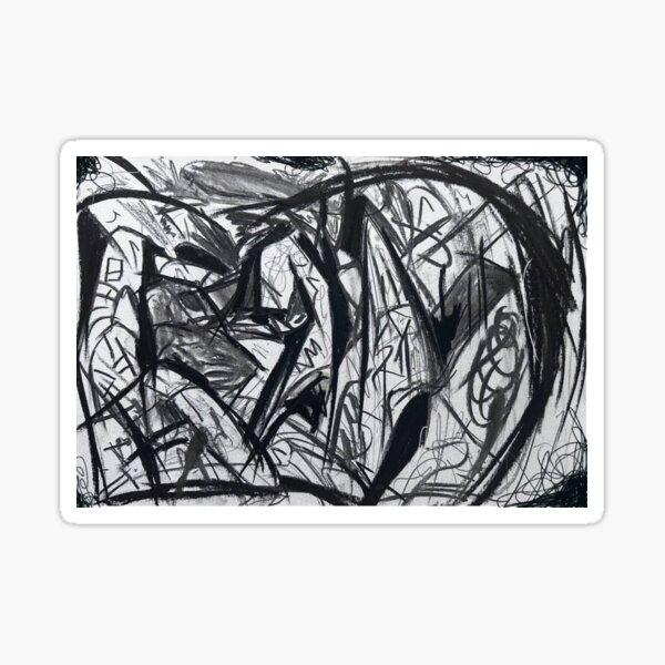 Item preview, Chaotic Echoes: Abstract Charcoal Storm designed and sold by oilsymphony.