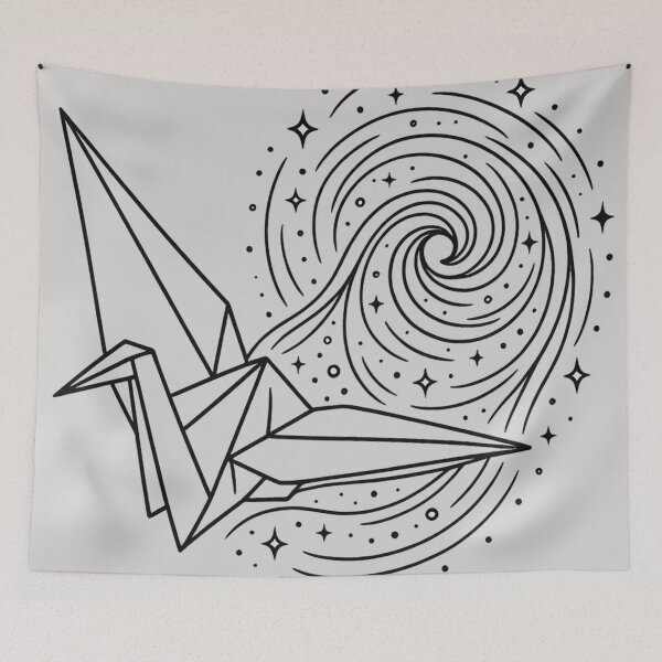 Item preview, origami airplane emerging from galaxy designed and sold by optimusprime39.