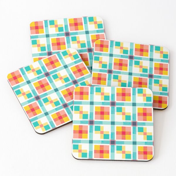 Aperçu de l'œuvre motif à carreaux de couleurs vives 1 créée et vendue par FlaskLab.