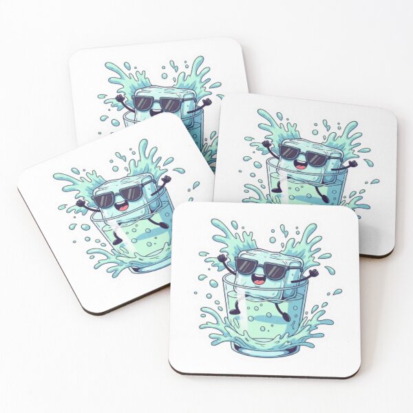 Item preview, Cool Ice Cube Cartoon Splash Sticker – Funny Summer Vibe designed and sold by EverMuse_0_0.