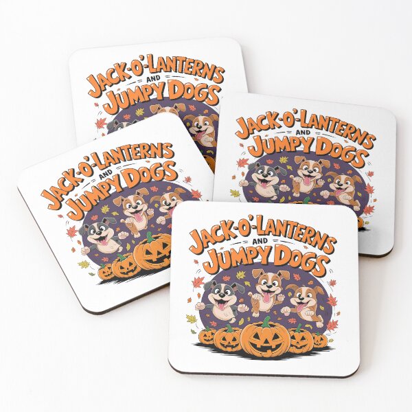 Item preview, Jack-O-Lanterns and Jumpy Dogs Funny Halloween Dog Lover designed and sold by CuteDesignables.