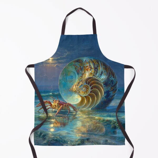 Item preview, Nautilus Seashells and Crab Under Moonlight designed and sold by scicilysimonee.