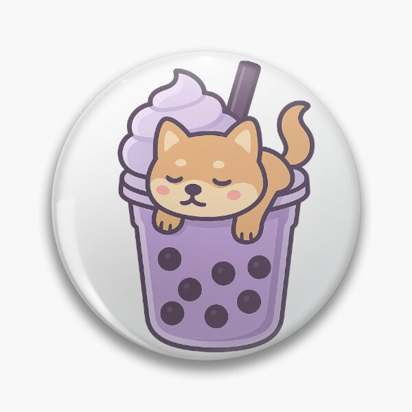 Item preview, Sleepy Shiba Inu Taro Boba – Cute Purple Milk Tea Dog Art designed and sold by Tripconic.