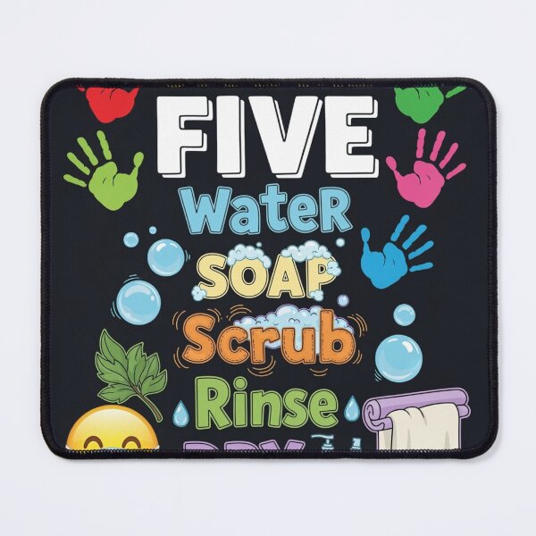 Item preview, Give Me Five – Handwashing Steps designed and sold by Uglyandcute.
