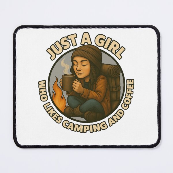 Item preview, Just a Girl Who Likes Camping and Coffee - Cozy Outdoor Adventure Design designed and sold by Free Soul Designs.