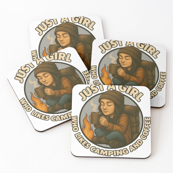 Item preview, Just a Girl Who Likes Camping and Coffee - Cozy Outdoor Adventure Design designed and sold by Free Soul Designs.
