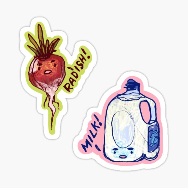 Item preview, Silly Funny Radish and Milk  designed and sold by marleystudio.